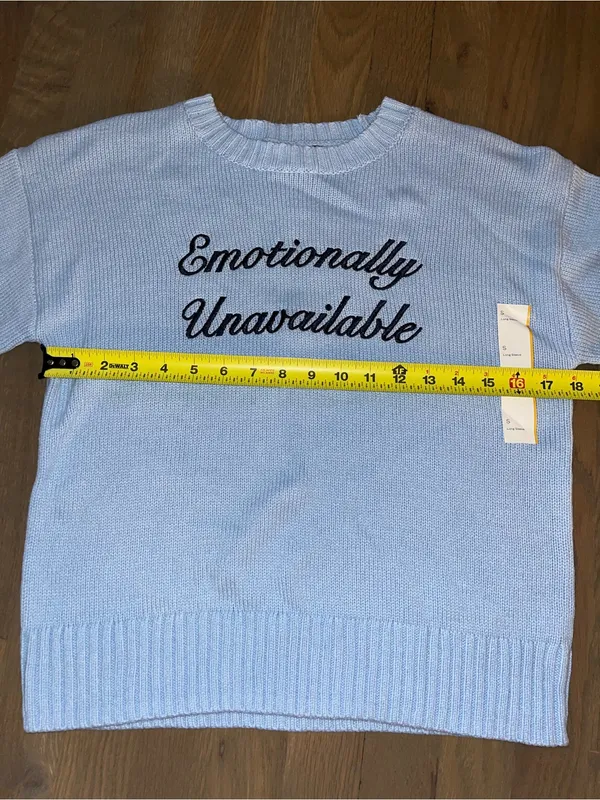 NWT Wild Fable Emotionally Unavailable Blue Knit Sweater Size S - Image 5
