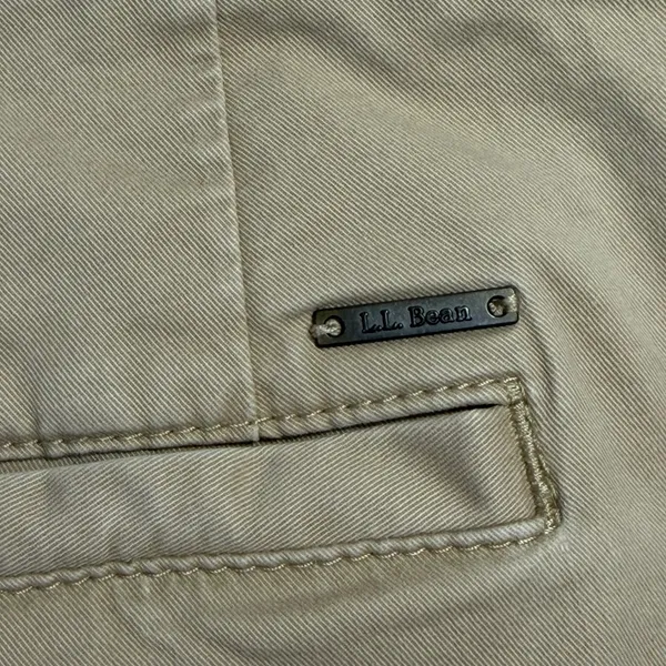 LL Bean Favorite Fit Chino Pants Tan Khaki Straight Leg 12 Reg‎ Preppy Academia - Image 3