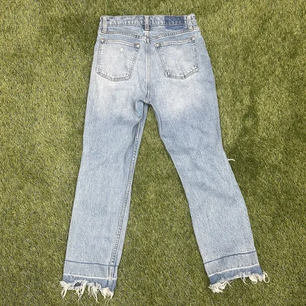 Abercrombie & Fitch High Rise Mom Jean Women's Size‎ 25 Blue Distressed - Image 2