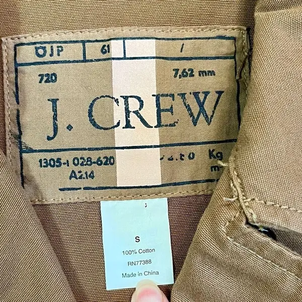 J. Crew Brigadier Utility Jacket Coat Khaki Military Cinch Waist Size Small - Image 7