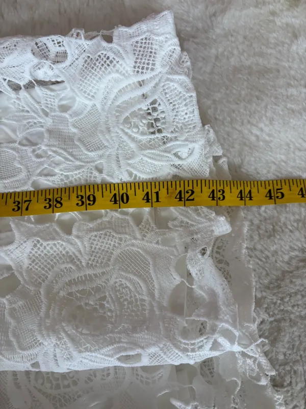 Lulus Divine Beauty White Lace Midi Dress With Pockets Size Small Bridal Beach - Image 8