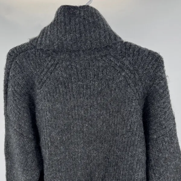 Sundance Charcoal Gray Cowl Neck Sweater wool blend oversized M fuzzy winter - Image 3