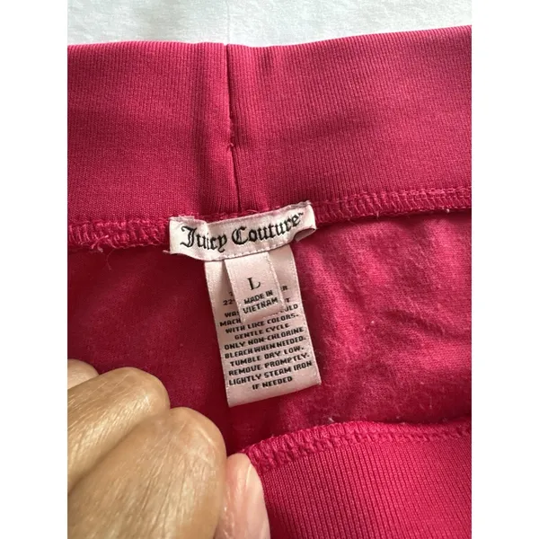 Juicy Couture Velour Pants Joggers Pink Women's Large Y2K Athleisure - Image 2