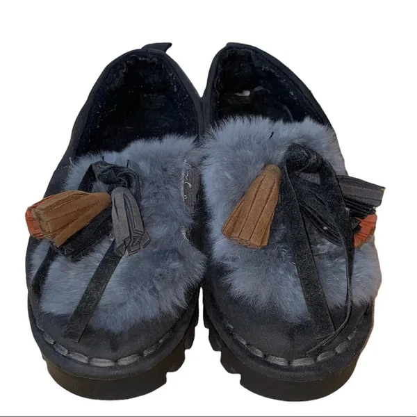 Shang Faux Fur Tassel Platform Loafers‎ Women's 7.5 - Image 2