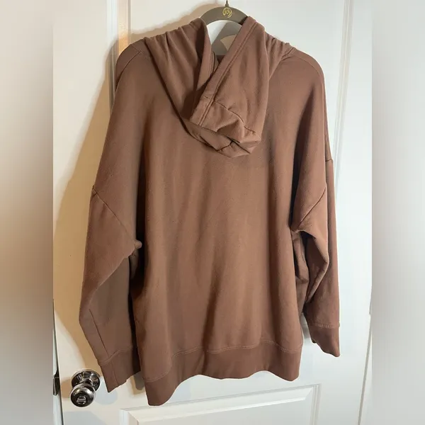 Athletic Works Lined Brown Hoodie Spandex Comfy Drawstring Pocket Unisex Sz XXXL - Image 4