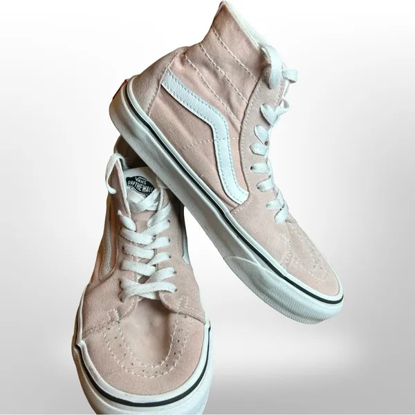 Pink & White Vans High-Top Sneakers – Women’s 6.5/ Men’s 5 - Image 4