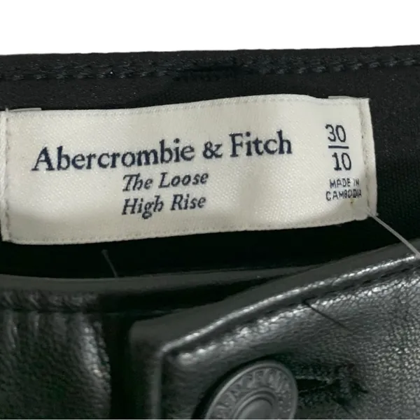NEW Abercrombie & Fitch The Loose High Waist Faux Leather Pants Size 30 - Image 8