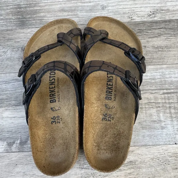 Birkenstock Mayari Microfiber Gator Gleam Copper Sandal Women Size 5 New - Image 8
