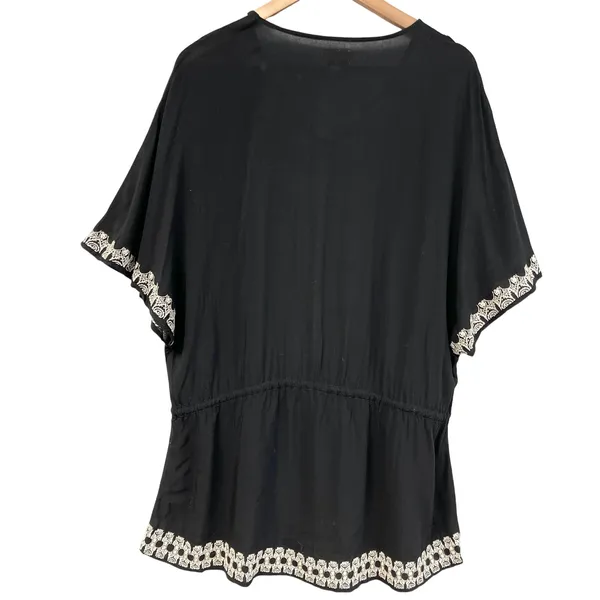 Stella &‎ Dot Embroidered Tunic Coverup Womens XS/S Bohemian Dark Cottage Beachy - Image 2