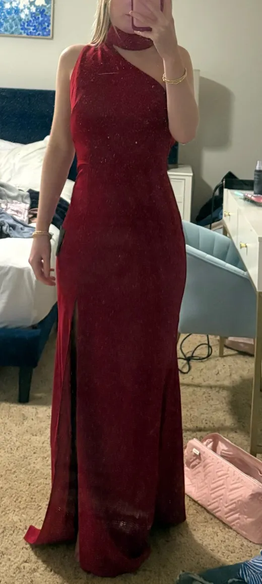 Lulus Keep It Interesting Red Asymmetrical Halter Dress - Image 4