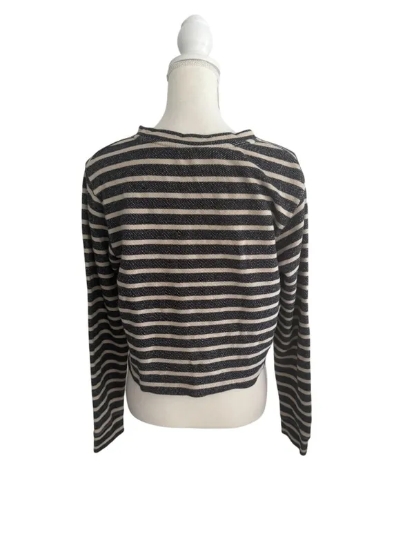 CLUB MONACO Striped Long Sleeve Top Size Small - Image 4