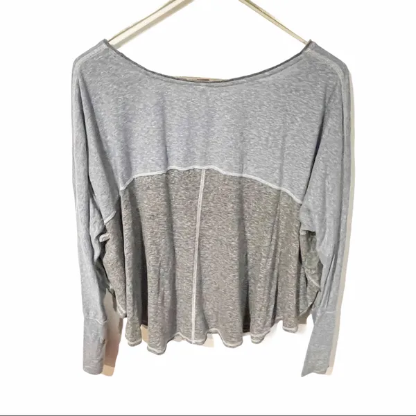 Free People Medium Blue Cloud Nine Long Sleeve Flowy Loose‎ Fitting Tee - Image 6