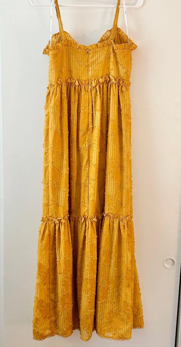 Yellow Tiered Floral Maxi Dress - Image 6
