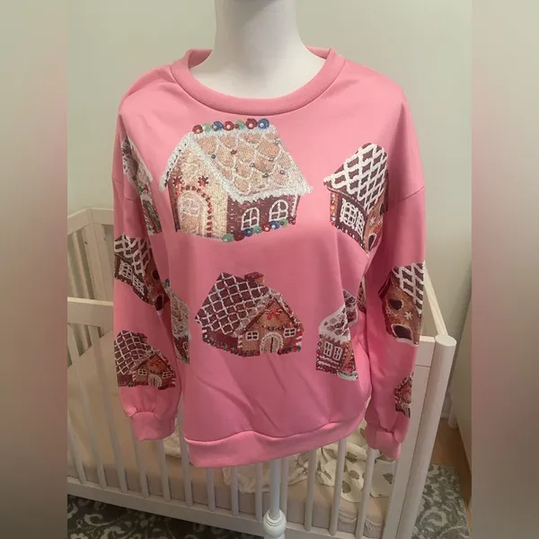 Boutique Gingerbread House Holiday Sweatshirt - Image 2