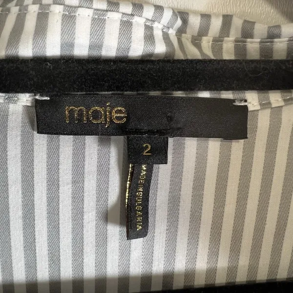 Maje Shirt Skirt Dress Gray And Black Plaid‎ Women’s Size 2/medium Office Classy - Image 5