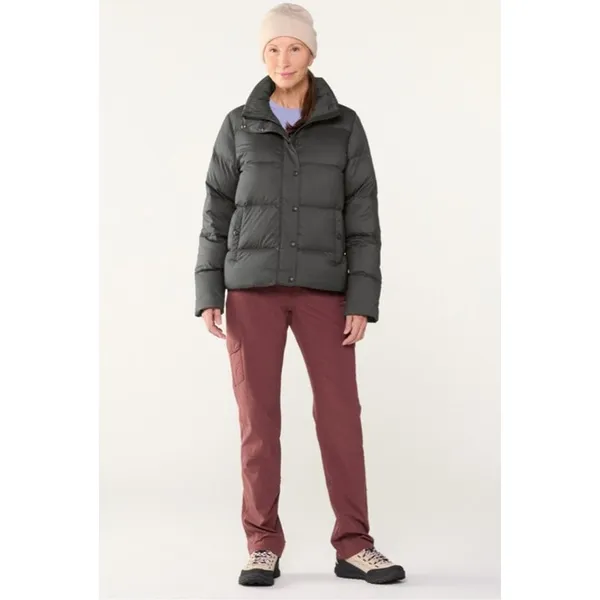 Patagonia Matte Black Silent Down Jacket Women's Size Small Snap Button Classic - Image 13