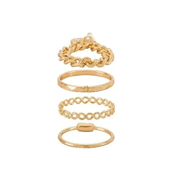 REVOLVE 8 Other Reasons Bling It On Ring Set Gold Womens Size OS - Image 3