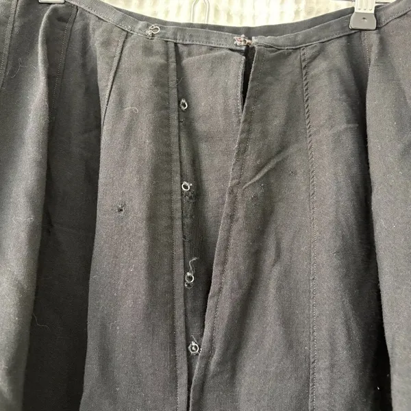 Antique early 20th-century black wool skirt 26" waist steampunk goth cosplay - Image 3
