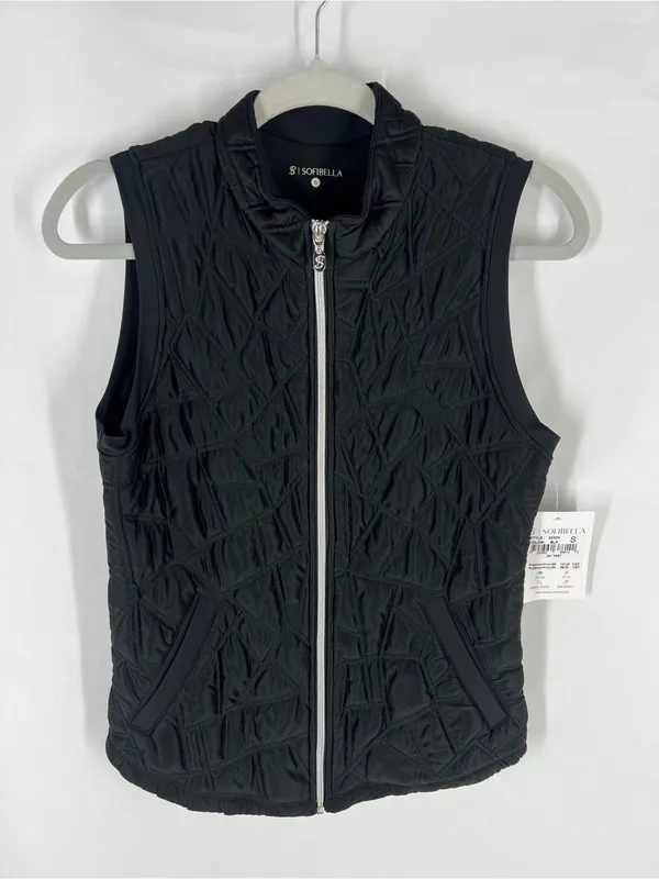 Sofibella Black Quilt Vest Size Small NWT UPF 50 Style 2432N - Image 2