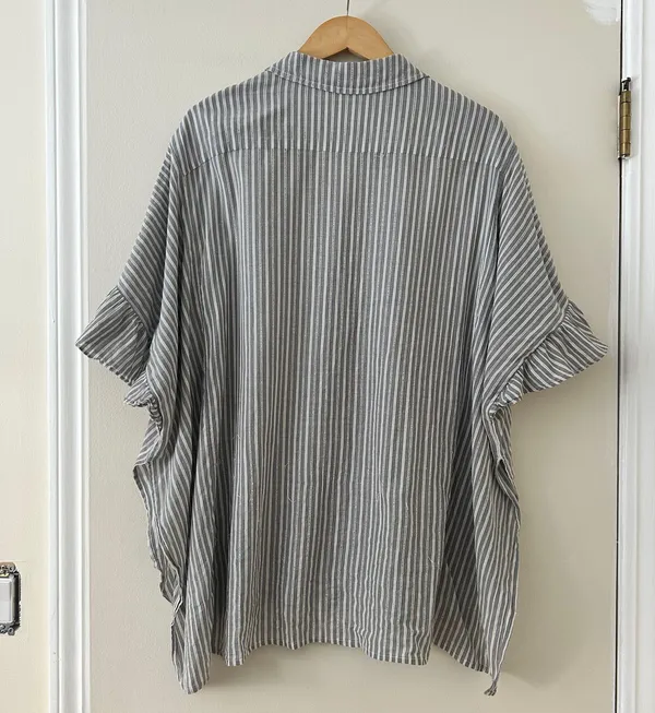 Maeve Betty Oversized Stripe Boho Blouse Sz S - Image 5