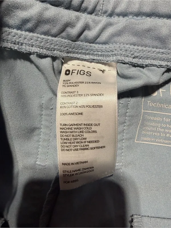 Figs Zamora Light Blue gray Drawstring Jogger scrub Pants small - Image 8