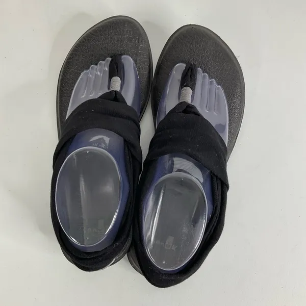 Sanuk Black Fabric Thong‎ Sandals Size 9 - Image 5