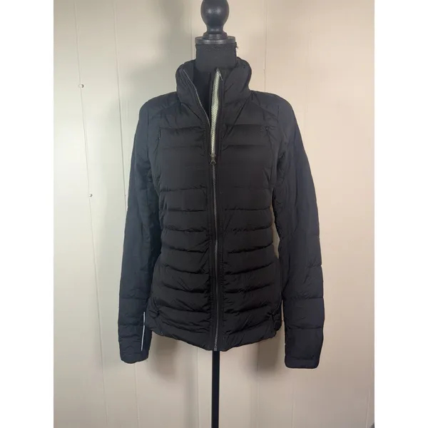 Lululemon Fluffed Up Jacket Women's 6 Black Zip Up Goose Down Reflective Running - Image 3