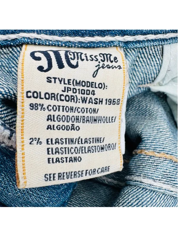 Miss Me Blue Distressed Sunny Boot Cut Jeans Size 29 Low Rise - Image 3