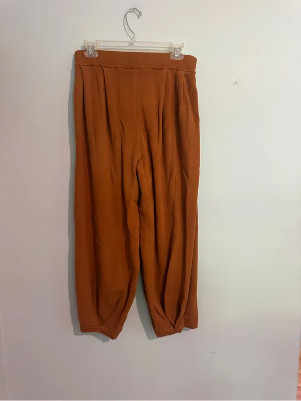 Rusty Orange Cozy Knit oversized Jogger Pants - Image 6