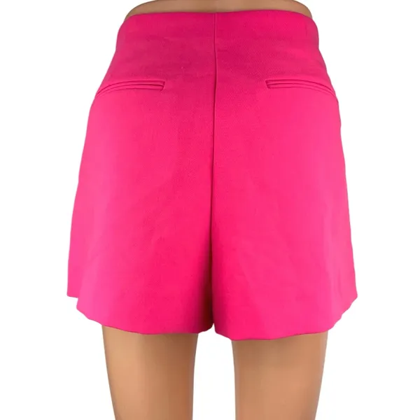 Zara Pink High Waisted Stretch Barbiecore Side Zip Mini Shorts Skort Skirt Sz M - Image 3
