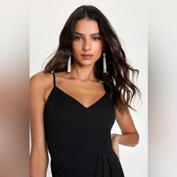 LULU’S Reinette Black Midi Dress - Image 3