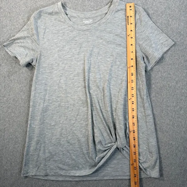 Old Navy Active Women's Small Knot Hem Short Sleeve Top Heather Gray Go-Dry - Image 5