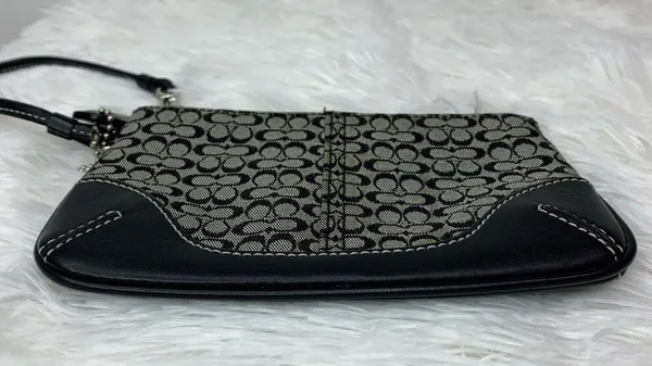 COACH Black Signature Canvas Wristlet - Image 3