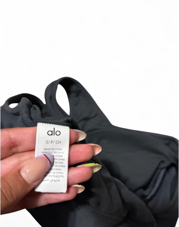 Alo Yoga Charcoal Green Wild Thing Bra - Image 3
