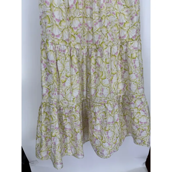 NWOT ASTR The Label Tie Strap Tiered Maxi Dress Size Large Green Pink Floral - Image 9
