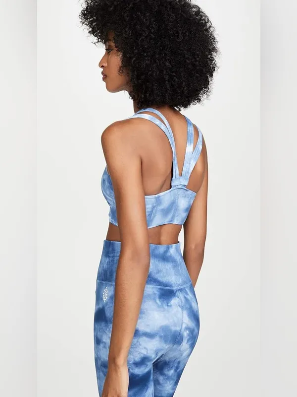 FP Movement by Free People On Radar Seamless Tie Dye Sports Bra Blue XS/S - Image 6
