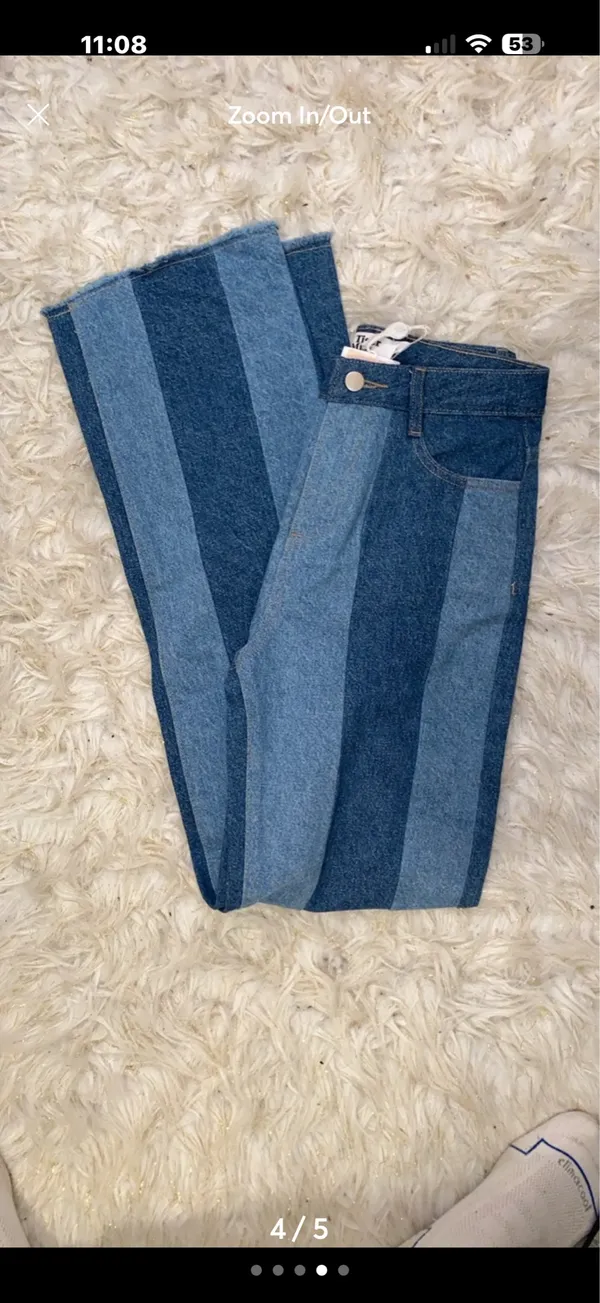 Tigerlily Tiger Mist Two tone Straight Leg Jeans - small - Image 4