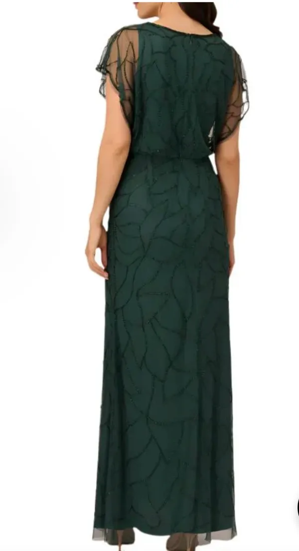 Adrianna Papell Forest Green Formal Sequin GownSize 14w - Image 6
