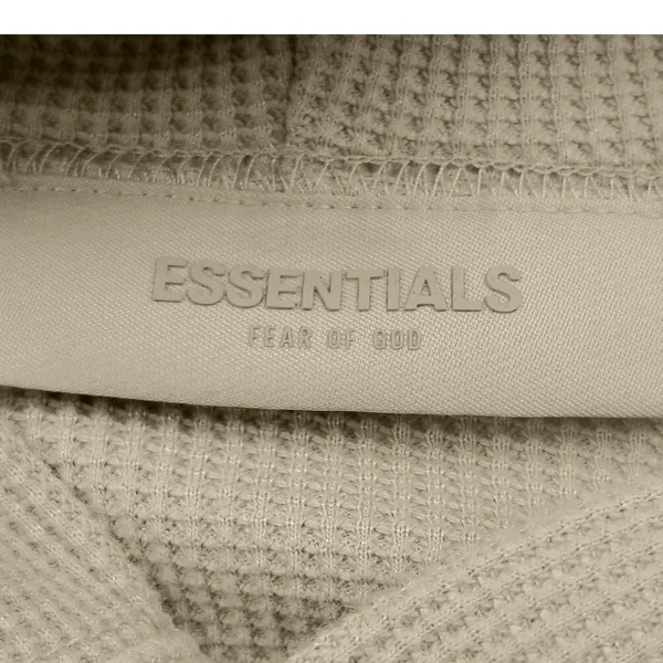 Essentials Fear of God Waffle Knit Henley Pocket Hoodie Sz 10 Unisex - Image 5