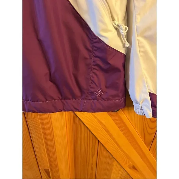 Columbia Yamhill Wind II Jacket Size M Purple White Hooded Full Zip (2470) - Image 2
