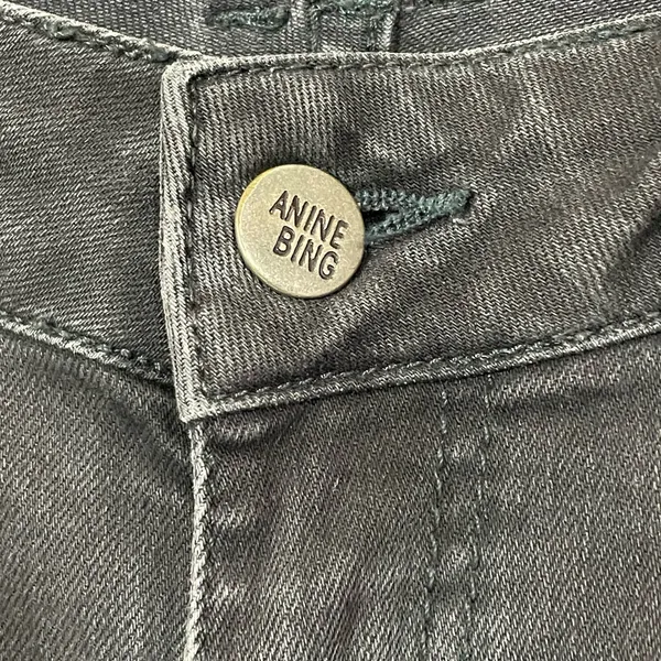 Anine Bing Double Zipper Skinny Jeans - Charcoal - 26 - Image 11
