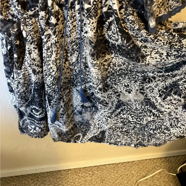 Free People Romper dress with liner. Medium. Blue pattern. Preloved great. - Image 5