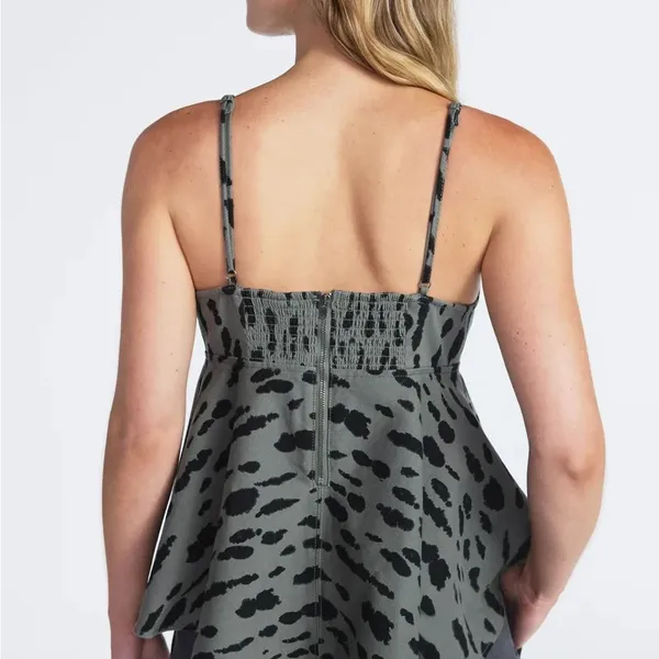 NWT Scoop Leopard Print Denim Peplum Top - Herbal Olive Green Plus Size XXL - Image 10