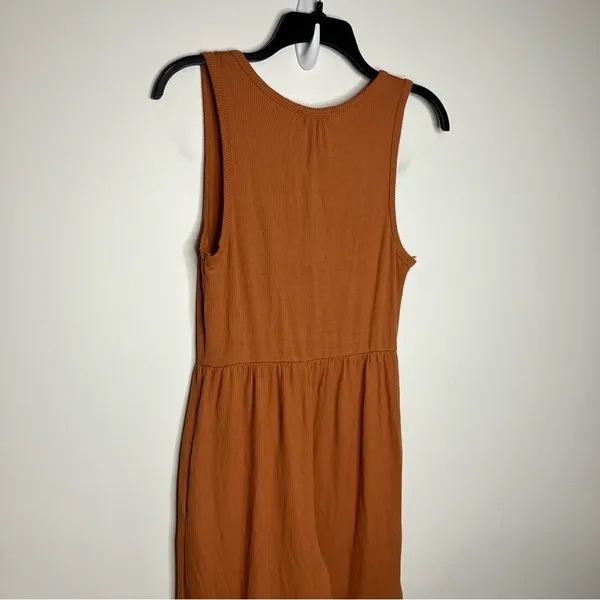 Anthropologie Saturday Sunday ribbed tiered jumpsuit rust‎ colored size XS - Image 8