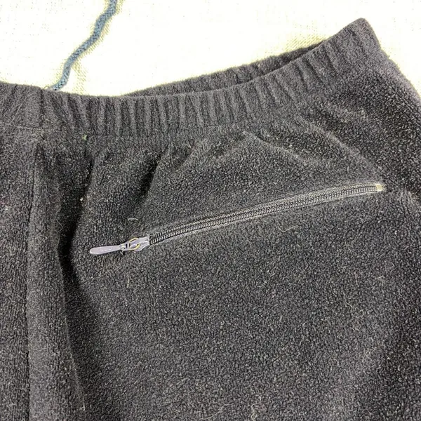 Vintage Lauren Ralph Lauren Pants Womens M Black Fleece Sweatpants Zip Pocket - Image 8