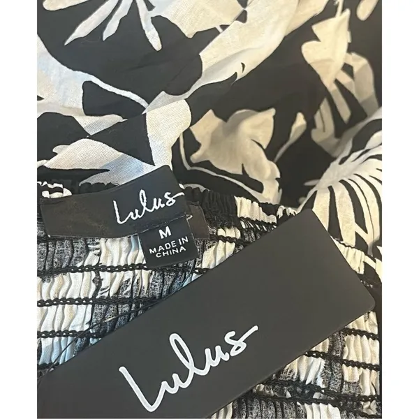 Lulus NWT Floral Tie Mini Dress Sz Med - Image 5
