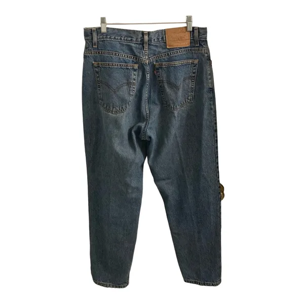 Vintage Levi's 550 90s Women’s 100% Cotton Rigid Denim Jeans - Size 14 Short - Image 2