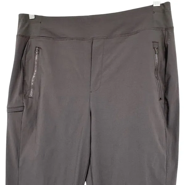 Athleta Womens Brooklyn Pants 16 Taupe Utility Travel Zip Pocket Stretch‎ SP24 - Image 4