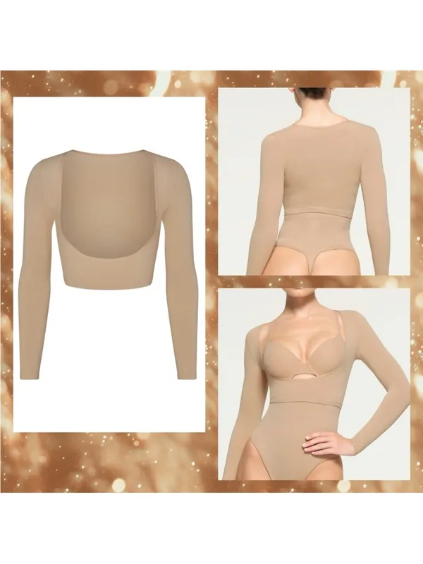 Skims Open Bust Arm Shaper Shapewear Clay SMALL - Image 6