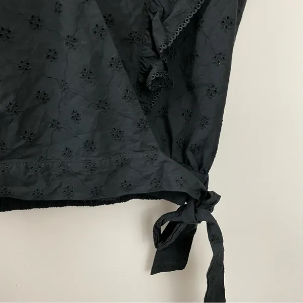 Lost + Wander Arula Black La Luna Eyelet Embroidered Ruffle Crop Top A 1X 14 - Image 5